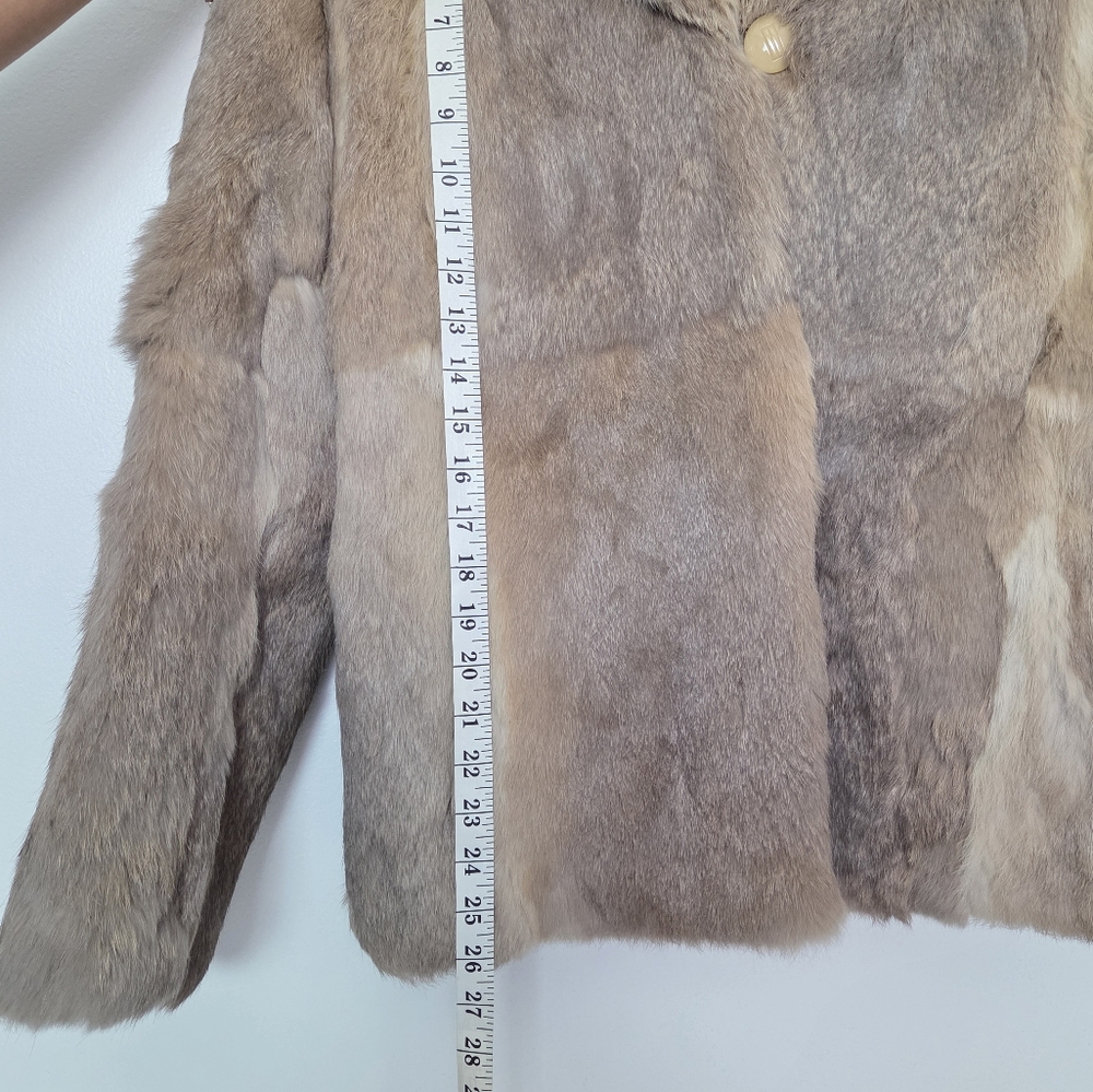 Vintage Opera Genuine Fur Coat – Taupe/Brown Quilted Satin Lining Size Medium - Picture 13 of 16
